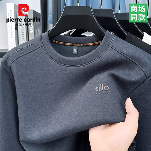 Pier Cardin Light Light Luxury Color sólido Sweinshirt para hombres Camiseta de manga larga 2025 Spring and Autumn Nueva camisa de base superior informal