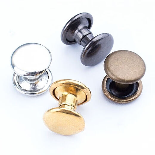Fengxi DIY metal copper double-sided rivets, mother-in-law rivets, rivets, rivets, ding decoration, leather bags, shoe and hat accessories, buttons, gun black, 20 sets, 6mm (can be riveted up to 3mm thick)