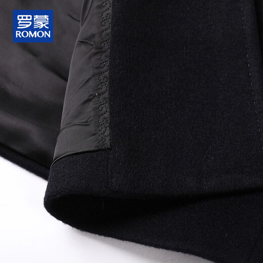 ROMON 100% pure cashmere woolen coat for men in autumn and winter mid-length lapel thick cashmere coat for men with windbreaker jacket