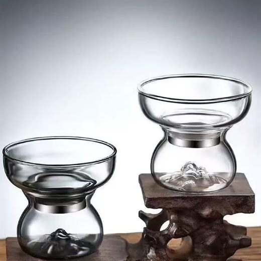 Tea leak tea filter tea filter tea water separation tea separator tea artifact glass tea leak split filter transparent color view mountain tea leak set