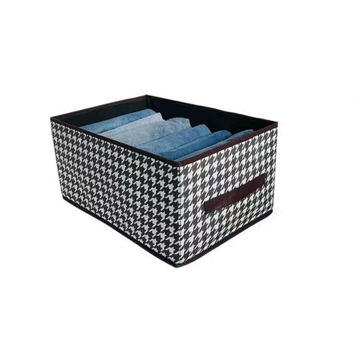 Houndstooth storage box large size hard board pants folding storage box jeans sweater storage artifact storage box 40*28*20cm houndstooth storage box