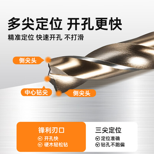 KENDO high-speed steel multi-edge drill bit curved surface drilling drill bit 4mm