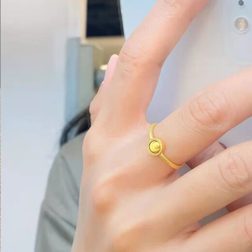 KZD Old Phoenix Shi Lai Run Ring Gold Ring Temperament Ring Versatile Korean Version Does Not Fad Shi Lai Run Ring 1.18g