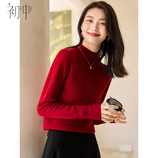 Chushen 100% pure wool sweater women's half turtleneck versatile sweater sweater bottoming sweater top S144Z8016