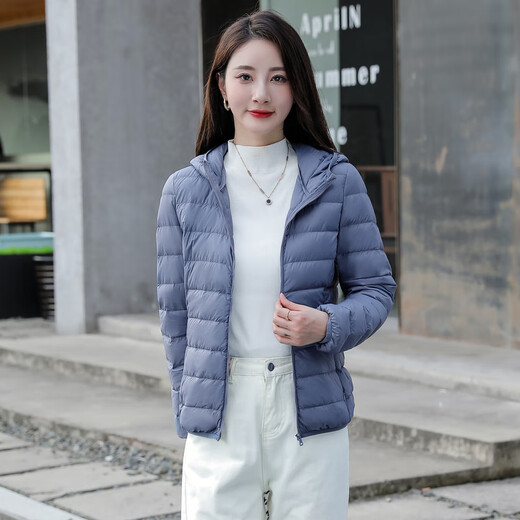 Yalu Light Thin Down Jacket Women 2025 New Large Size 90 White Duck Down Short Autumn and Winter Lightweight Hooded Cold Warm Jacket