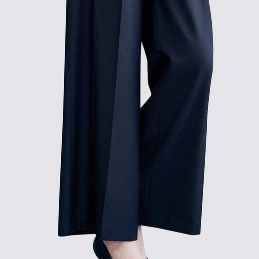 MeetMetro Maier Suit Women's 2026 Spring New High-end Temperament Professional Suit and Pants Two-piece Set Navy Blue Spot Lightning Hair XL