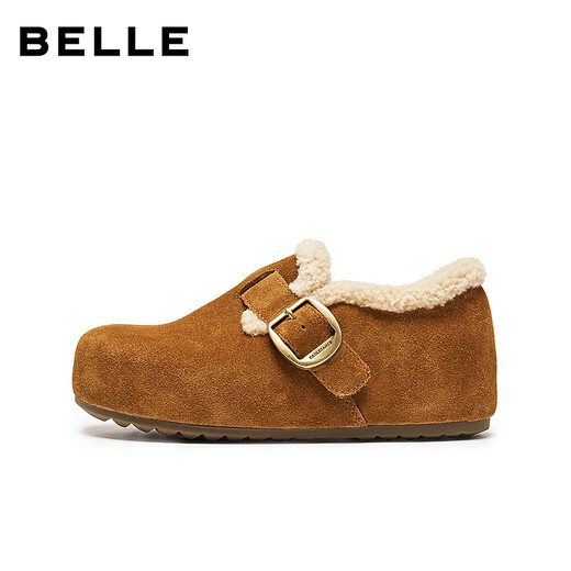 Belle (Belle) Zhou Yutong's same style whole wheat toast Maoli Birkenstock shoes for women 25 winter shopping mall style warm cotton shoes E6V1DDM5 pre-sale brown 38