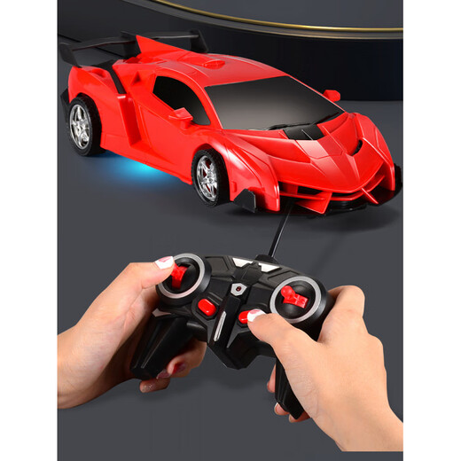 Shantou Lincun Transformation Remote Control Car King Kong Robot Rechargeable Internet Celebrity Children's Toy Car Boy's Birthday Gift Racing Car Red-Rambo Remote Control Transformation Hot Selling Version Three Sets of Body Chargers Free Remote Control + USB Charging