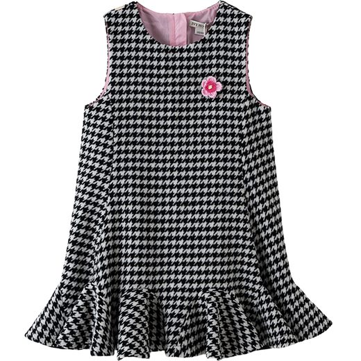 IVY HOUSE children's clothing for girls and older children winter new style houndstooth pattern vest dress princess skirt dress wool skirt black 150