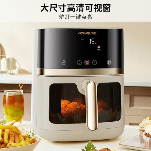 Joyoung air fryer household flip-free upper and lower dual heat source 6.5L large capacity oven visible large window multifunctional metal inner cavity government subsidy KL65-V573