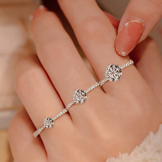 MZMZ platinum ring for women pt950 platinum engagement six claw diamond ring Valentine's Day birthday gift for girlfriend and wife local warehouse/next day delivery - light luxury one carat diamond ring for women