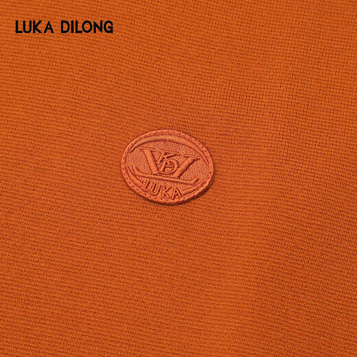 Luca Dilon 100% pure wool autumn new men's skin-friendly inner short-sleeved cardigan orange yellow L (50)