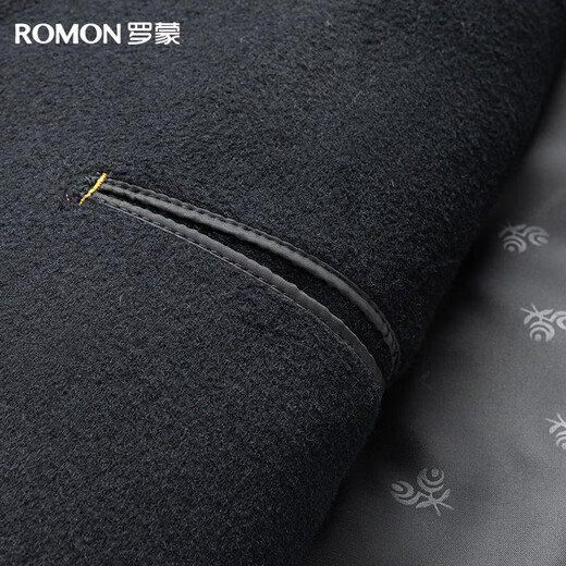 Romon sheep wool woolen coat men's autumn and winter mid-length coat casual warm daddy woolen coat