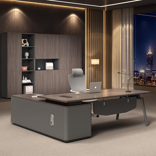 Boss desk and chair combination simple modern single table office furniture table executive desk supervisor manager table 1.6 meters boss table (long cabinet version)