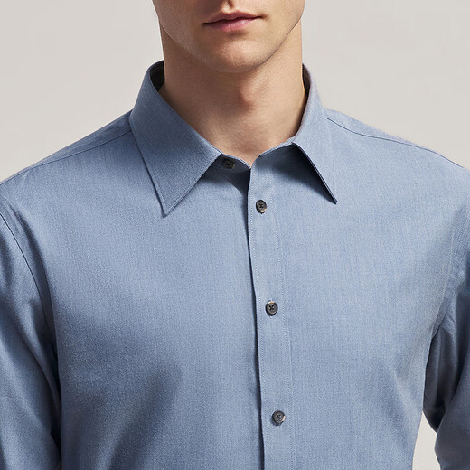 Chemise à manches longues Youngor tissu mélangé de coton pour hommes chemise de couleur unie en velours complet chaud et confortable 2025 nouveau produit bleu VLRM119689HJA 41 (175/96A)