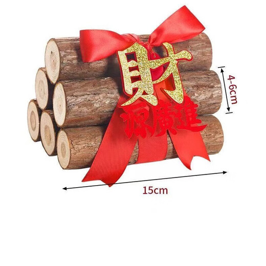 Firewood for the new home, moving into the house, decoration for the new house, wealth and decoration for the housewarming ceremony, firewood ornaments 6 pieces of selected wood + silk + the word 