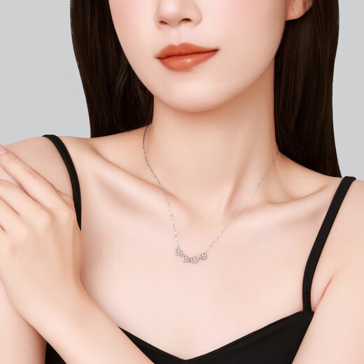 Chao Acer Love Four-leaf Clover Platinum Diamond Necklace for Women PT950 A Two-Wear Chain Neck Jewelry Gift for Women, Chain Length Approximately 45cm