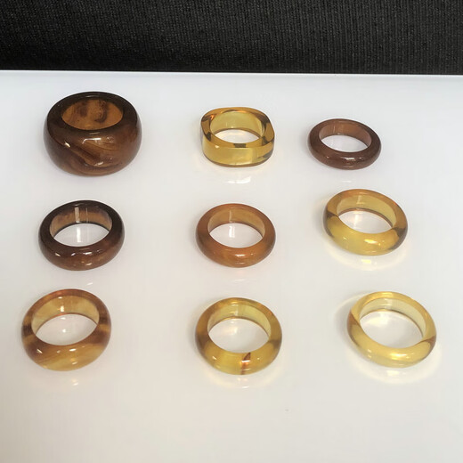 Shimei natural Burmese amber beeswax ring ring ring ring running ring finger gold amber brown amber tea amber size customization