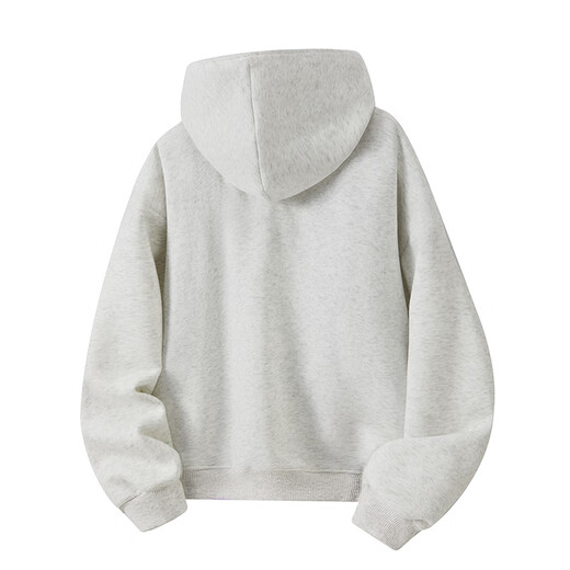 GREATLUIA American street motorcycle style cardigan sweatshirt autumn new trend high street loose casual solid color hooded top for men light gray XL