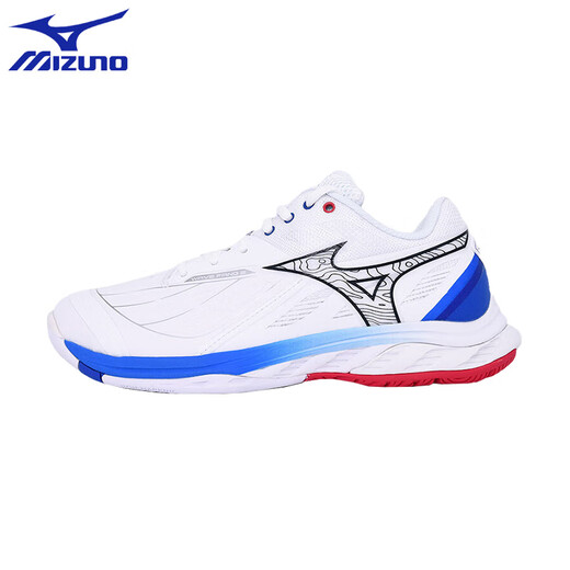 Mizuno's new WAVE FANG 2 men's and women's advanced stable support cushioning and wear-resistant badminton shoes 71GA231330 white/blue 42