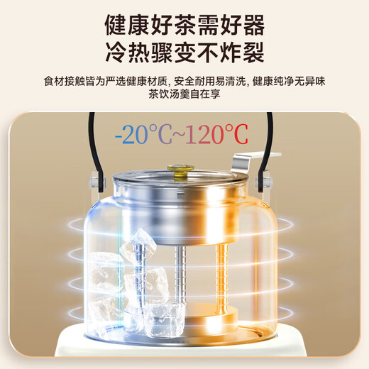 GINSBER teapot health pot tea extraction machine steam spray teapot automatic water filling smart office business gift stainless steel tea leakage steam tea extraction丨automatic water filling 1.2L