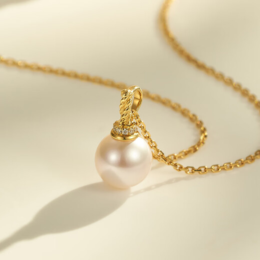 LYNNHAVEN EARTH twist Akoya pearl universal buckle 18K gold wheat ear single pendant buckle mother 8-8.5mm