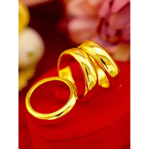 DL 1998 Fat Donglai same style sand gold ring Special offer 2025 new sand l gold ring for men and women that will not fade for a long time gold glossy women's model (opening is adjustable)