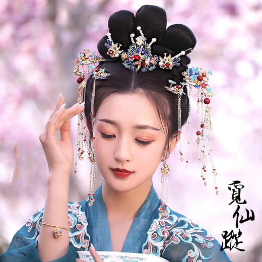 Beimeixing Hanfu hair crown for women with tassels, hairpins, hairpins, top hairpins, ancient-style Ming-made phoenix crowns, full set of costume-style headwear