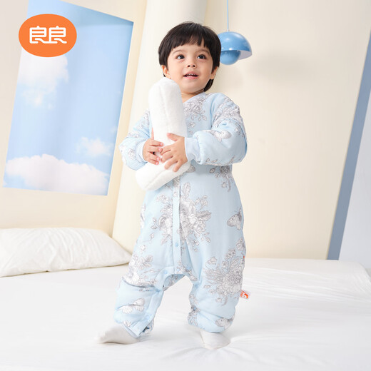 Liangliang baby sleeping bag anti-kick quilt baby's four-season universal children's split-leg sleeping bag Pianpian blue 90/48