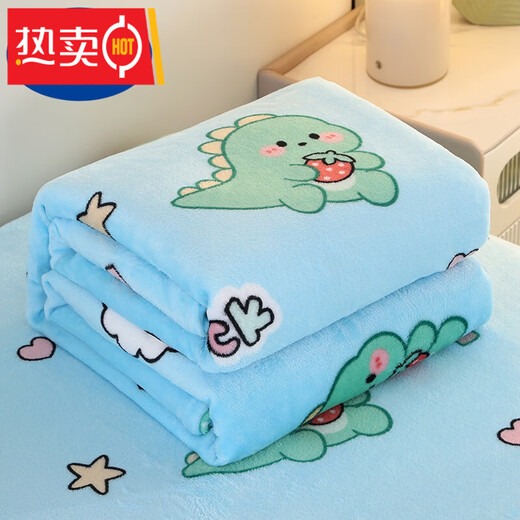 Famous and high-quality coral velvet blanket for nap, office sofa, air-conditioning blanket, summer sheet for single person, fall velvet small foot warmer for bed, Dinosaur Paradise multi-functional blanket/can be spread and covered, baby blanket-70*100cm, random color