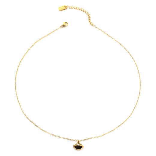 Albana copper-plated 18K gold platinum fashion tiger eye zircon inlaid necklace autumn and winter Maillard style sweater chain gold