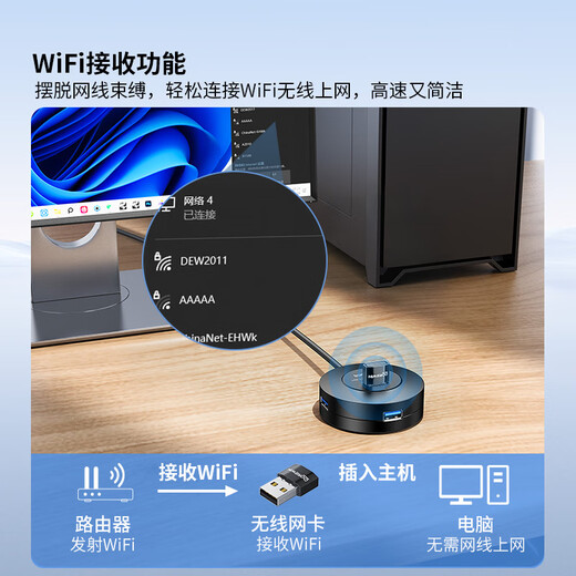 DOREWIN wireless network card desktop dedicated computer wifi receiver 5g gigabit external network card driver-free notebook host receiver dual-band usb wireless network card win7 300M WiFi-6 Mini version