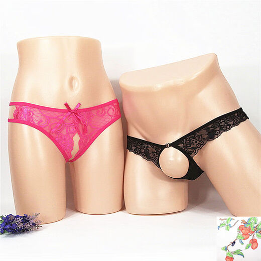 Open crotch free underwear couple thong sexy men exposed jj men transparent crotch underwear rose black