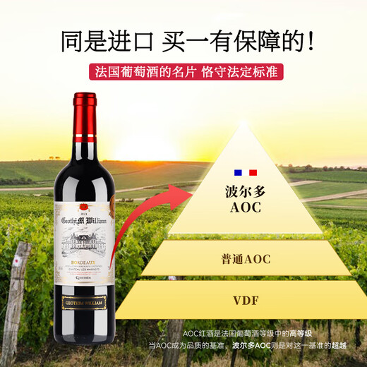 Guixing French original bottle imported dry red wine 750ml*2 William Gold Award AOC red wine gift box gift