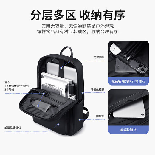 POLO backpack men's large-capacity travel backpack male student school bag 16-inch computer bag male business travel bag male