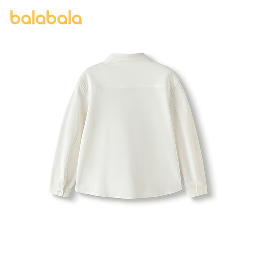BALABALA Shopping mall same style boys' shirts, children's long-sleeved 2025 new autumn clothing, trendy big children's shirts, original white 10101 110