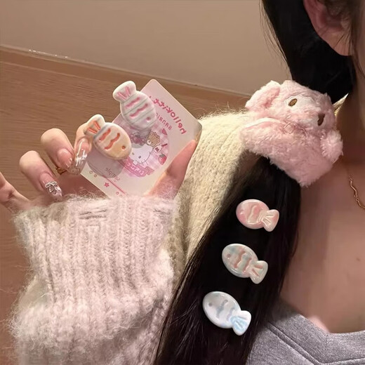 Girly cream candy color cute snapper fish hairpin sweet ins bangs cartoon clip day versatile headwear 6 pack random color