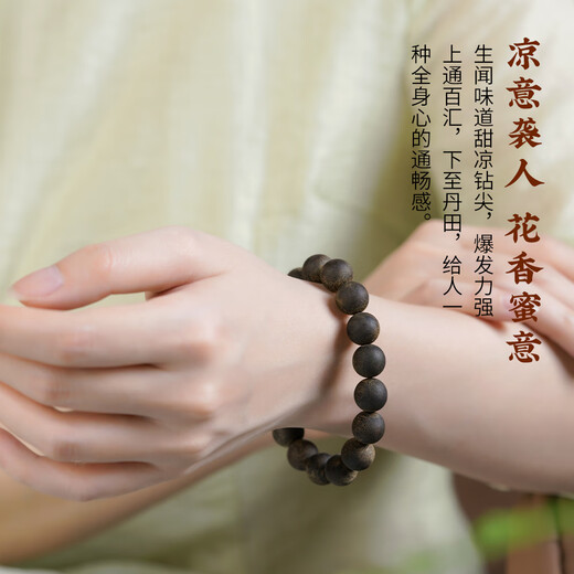 
Dalong Authentic Hainan Yingge Green Nana Agarwood Bracelet Sinking Water-grade Natural Cultural and Playing Chess Nan Old Material Buddhist Bead Bracelet Men and Women DYL12023