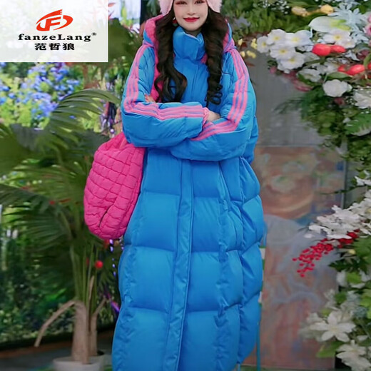 FanzELANG (FANZELANG) 400g down thickened cold-resistant 30-degree warm white duck down extreme cold down jacket for women 2026 winter long outdoor jacket leather powder M 101-120Jin Jin equal to 0.5 kg (prepared)