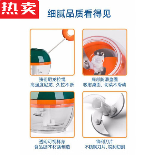 MZXM Japan imported high-quality mini household manual garlic pulling tool to cut garlic and mince small hand-pull household use pine orange green