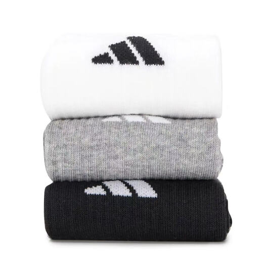 adidas adidas socks Männersocken Frauen Socken Baumwollsocken 2025 neue Sportsocken bequem atmungsaktive lässige Socken Running Wear-Resistant Midrohr Socken Schwarz und Weiß und Grau/JC9272/Drei Paare M (39-4 Größen)