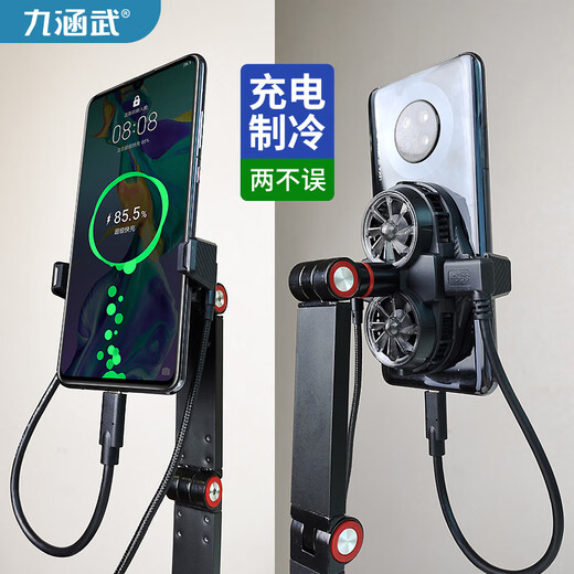 OTHER mobile live broadcast special stand with radiator, rechargeable, multi-functional desktop shooting anchor overhead shooting support stand, double-arm stand + radiator, mobile phone rechargeable