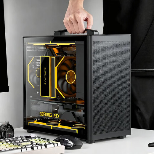 AMD Ryzen R5 5600/9600X/R7 5700X host complete machine/7650GRE/RTX5060 mini host itx host mini portable DIY computer assembly machine desktop configuration three丨R5 5600+RTX3050