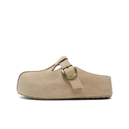 
Belle Breenberg shoes for women 25 Autumn New Shopping Mall same style Baotou slippers E7P1DCH5 apricot color 36