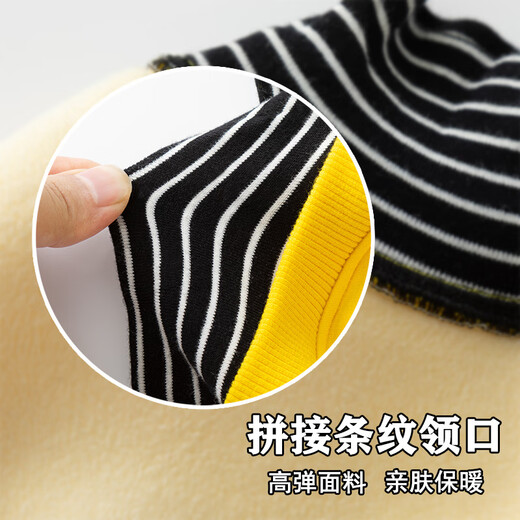 Jeanswest JU boys' velvet sweatshirt autumn and winter thickened half turtleneck children's new winter style 60 characters velvet half turtleneck black _J letter hat 110 cm