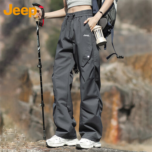 Jeep (JEEP) casual pants for men and women, autumn and winter loose work pants, three-in-one Teflon men's pants, starry night gray-single pants XL