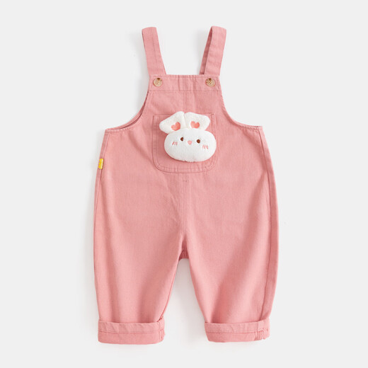 Dudujia children's girls autumn baby overalls spring and autumn children's pants casual pants boys' trousers children's clothing autumn pink 90 cm
