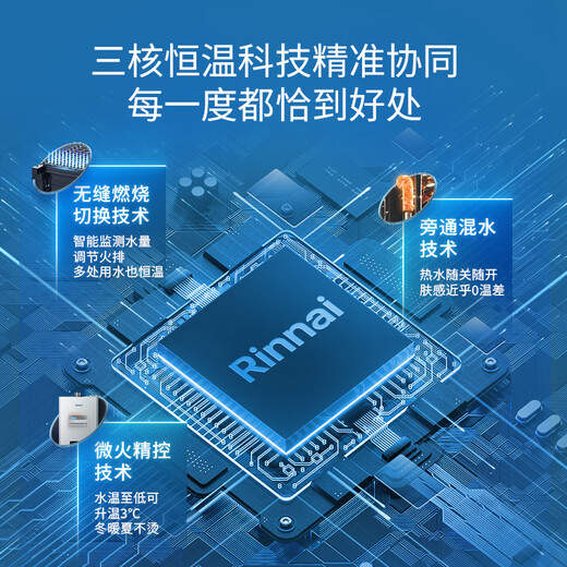 Rinnai Master Series Household 13-liter Gas Water Heater Triple-Core Constant Temperature Technology Natural Gas Water Heater National Subsidy 15% 13GD35 (JSQ26-GD35)