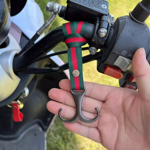Electric vehicle hook metal motorcycle tricycle handlebar hook stroller new style thickened black rope 3 pieces without screws