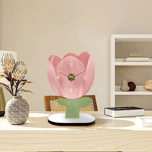 Simple modern desktop ornaments, small fresh clocks, light luxury living room decorations, clock table, sunflower clock ornaments, large size height 20*width 15cm